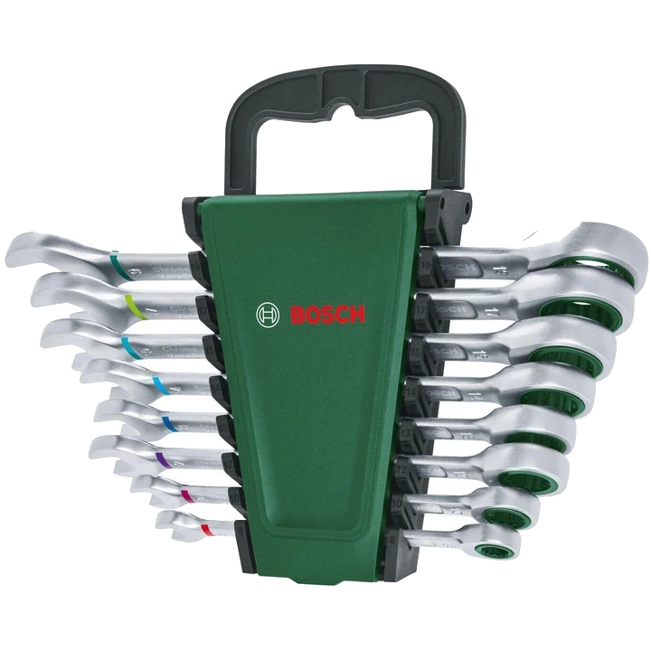 bosch (1600a027ps) з тріскачкою 8 шт набір ключів комбінованих