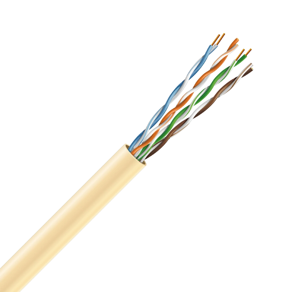 кабель utp cat. 5e u/utp lszh мідь безгалогенна lszh 4х2х24 awg (70328) бухта 305м. жовтий ззкм