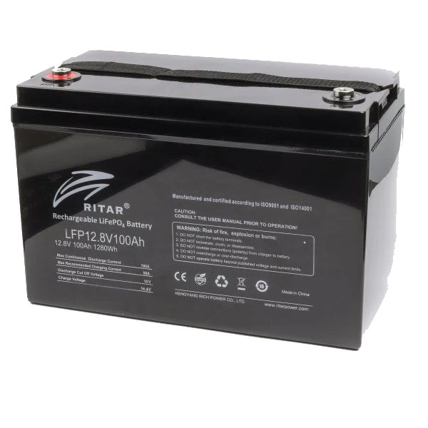 ritar lfp12.8v100ah акумуляторна батарея з bluetooth
