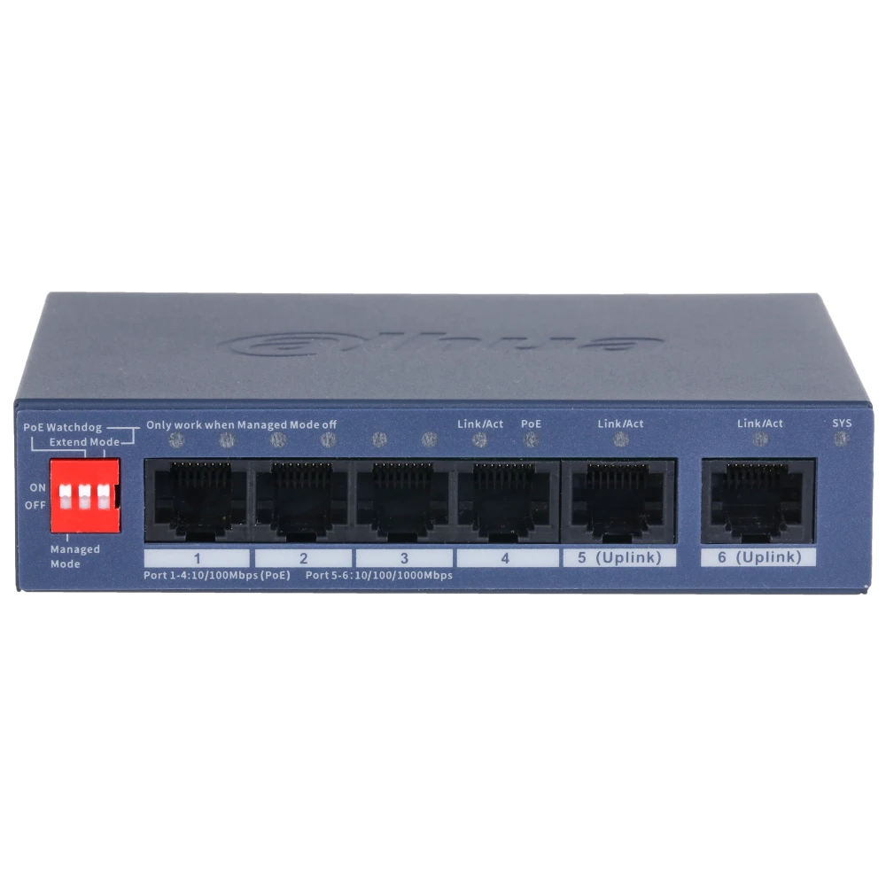 dahua dh-cs4006-4et2gt-36 poe комутатор 6 портів керований