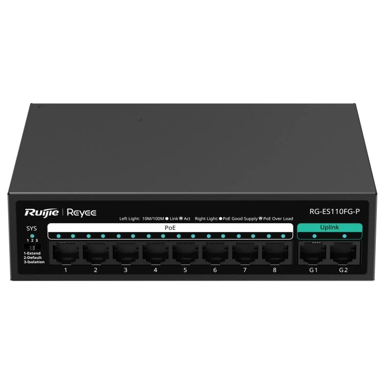 ruijie reyee rg-es110fg-p poe комутатор 10 портів некерований