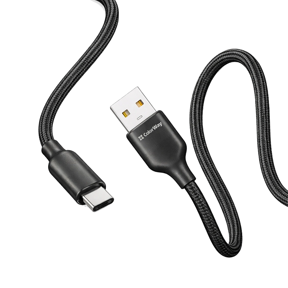 colorway usb - type-c 3а 1м чорний кабель