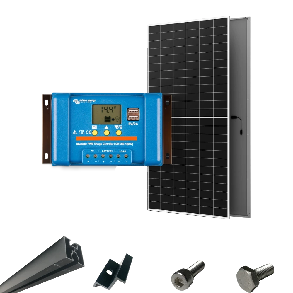 victron energy bluesolar pwm + aiko g645-mch72dw система автономного живлення однофазна