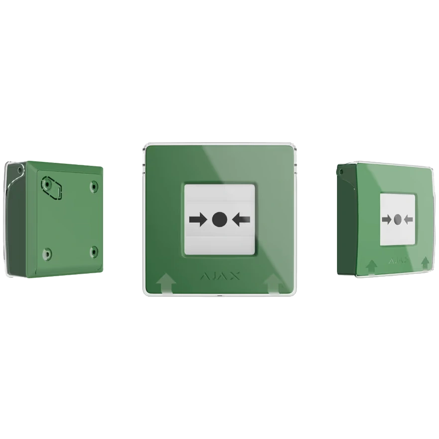 ajax manual call point (green) ручний бездротовий сповіщувач