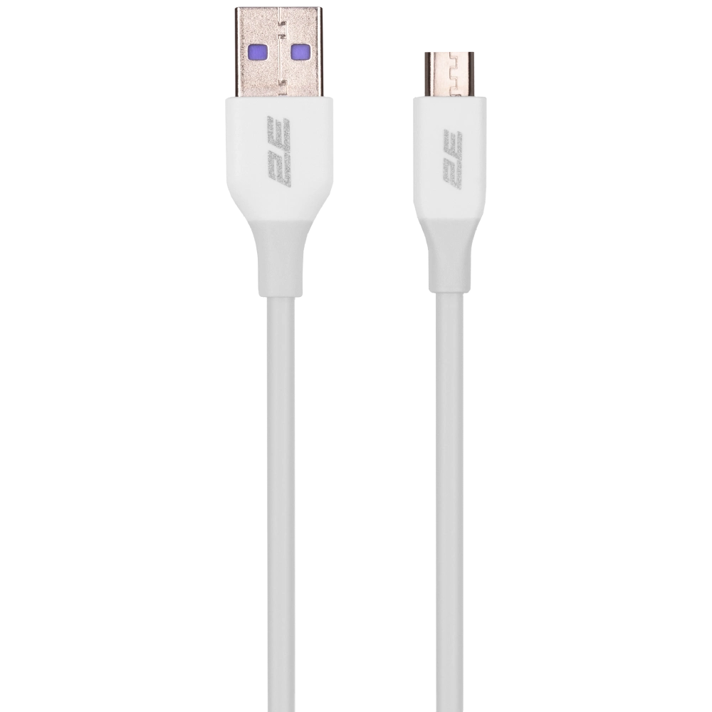 2e usb-a-microusb, glow, 1m, white (2e-ccam-wh) кабель