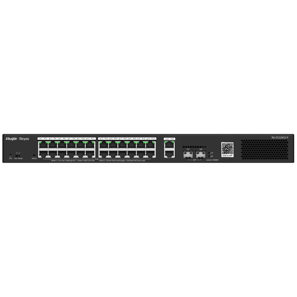 ruijie reyee rg-es228gs-p poe комутатор 28 портів керований