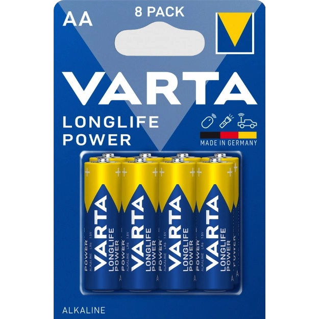varta longlife power aa bli 8 шт батарейка