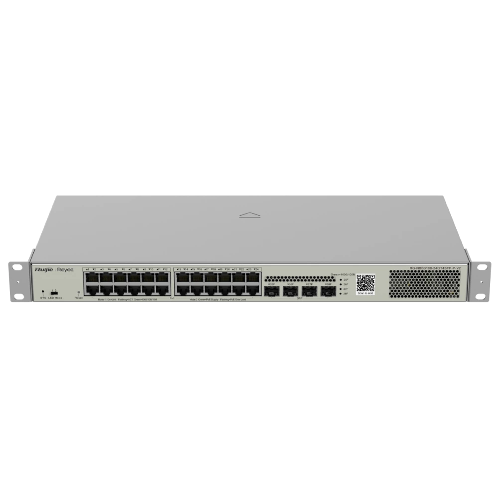 ruijie rg-nbs3100-24gt4sfp-p-v2 l2 poe комутатор 24 порти керований