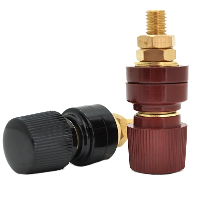 8mm чорна+червона залізна гвинтова клема