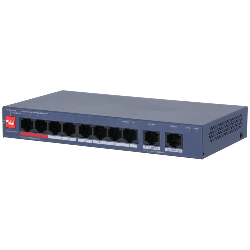 dahua dh-cs4010-8et2gt-110 комутатор 8 портів керований
