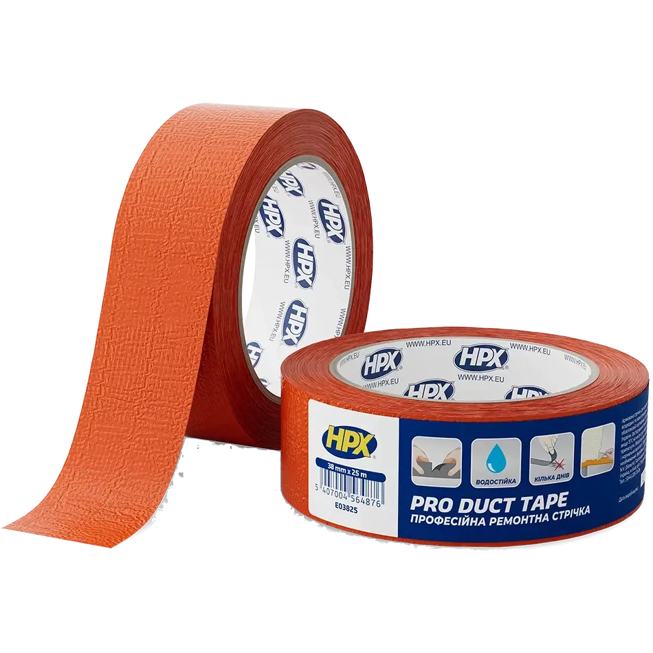 hpx eo5025 duct tape pro 38мм х 25м стрічка ремонтна одностороння