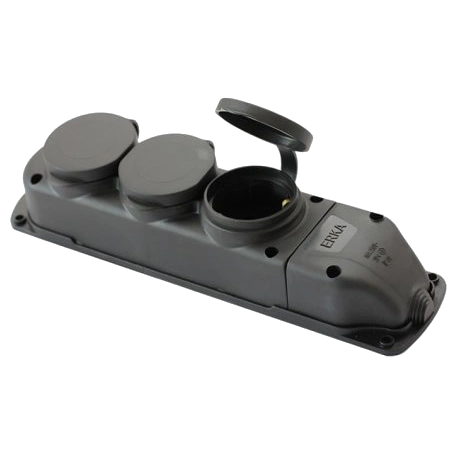 erka 6003 колодка потрійна із заглушкою 3*16 (каучук)
