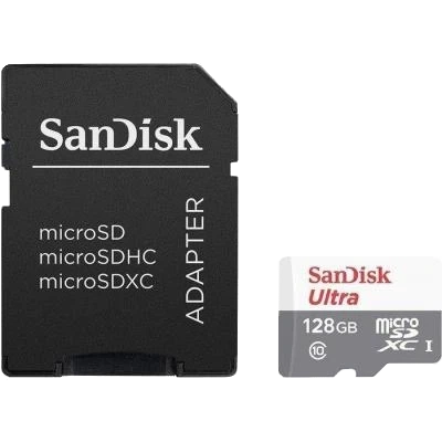 sandisk ultra microsdxc 128gb + sd adapter class 10 uhs-i карта пам'яті