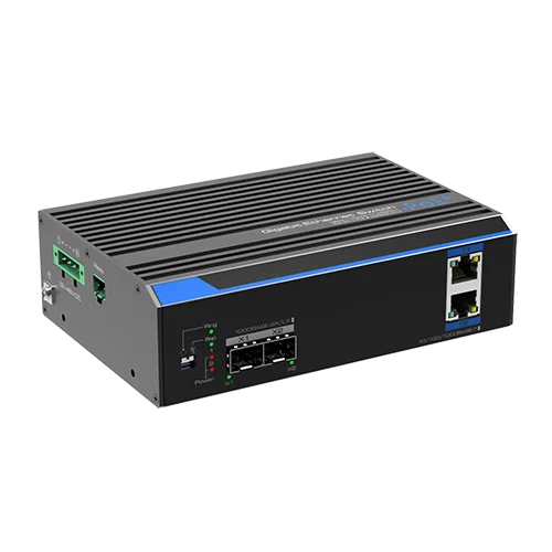 utp7202ge-poe промисловий 2-портовий некерований комутатор gigabit+2*sfp (12-48 в)