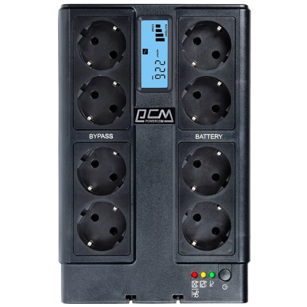 powercom cub-1000n lcd schuko джерело безперебійного живлення