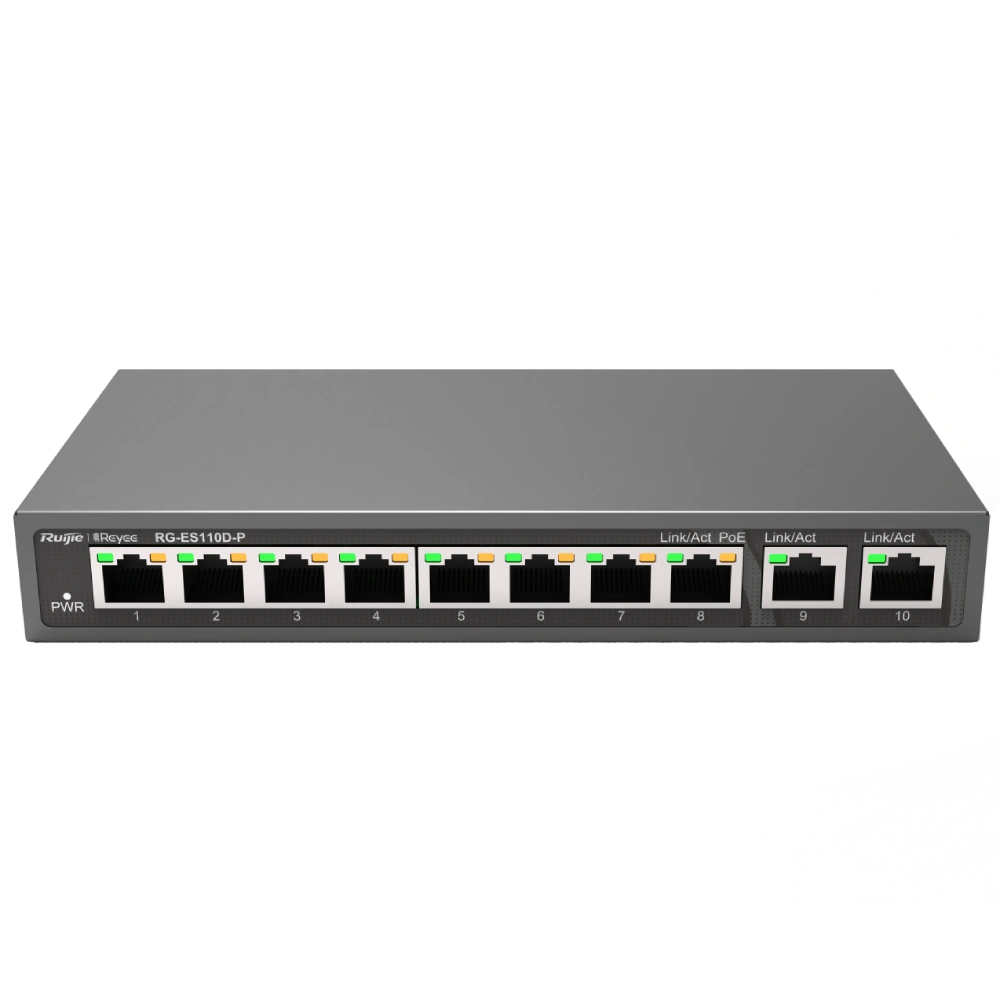 ruijie reyee rg-es110d-p poe комутатор 8 портів некерований