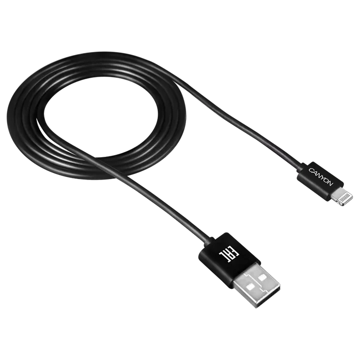 canyon cfi1b black (lightning - usb-a) 1м кабель