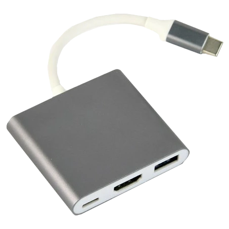 cablexpert a-cm-hdmif-02-sg usb-c на hdmi/usb 3.0/usb-c адаптер-перехідник