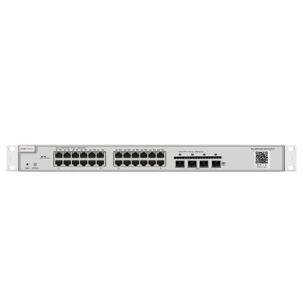 ruijie rg-nbs3200-24gt4xs-p l2+ 10g poe комутатор 24 порти керований