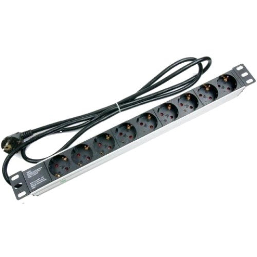 hypernet spp9-e фільтр мережевий 220в 9 розеток кабель 1.8м 19''