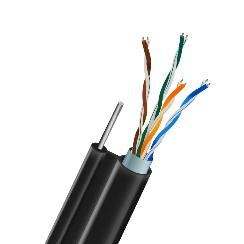 кабель trinix ftp cat5e 0.5 cu зовнішній (ldpe) з самонесучим дротом