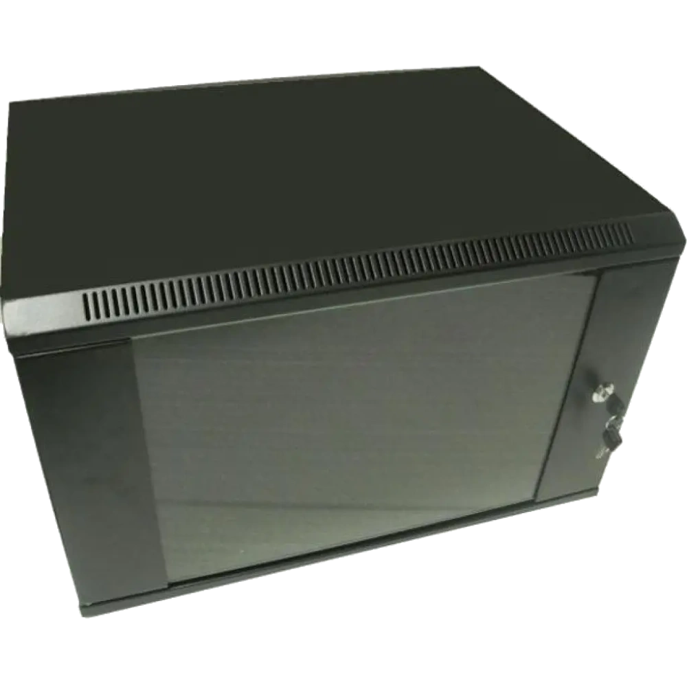 hypernet wmnc66-9u-flat-ac-black шафа комутаційна настінна 9u 600x600 розбірна