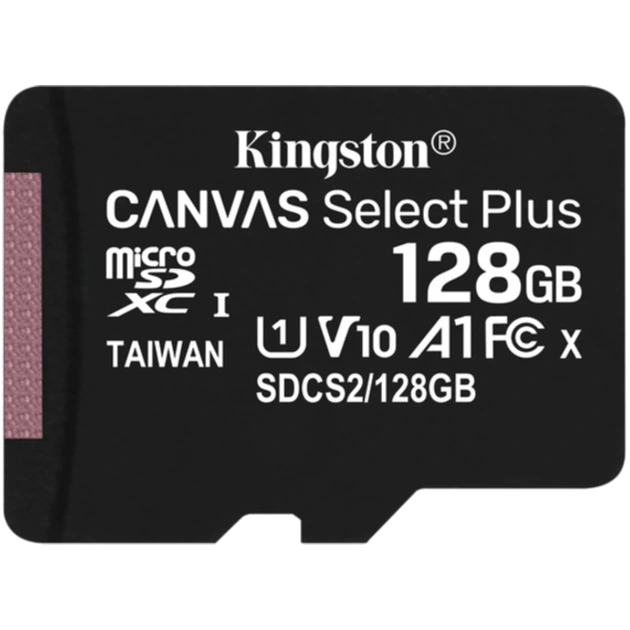kingston microsd 128gb c10 uhs-i r100mb/s + sd карта пам'яті