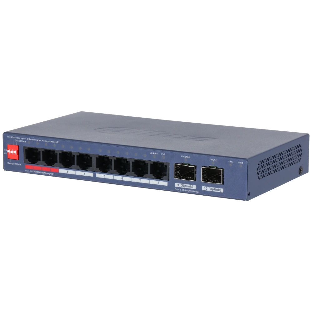 dahua dh-cs4210-8gt-110 комутатор 8 портів керований