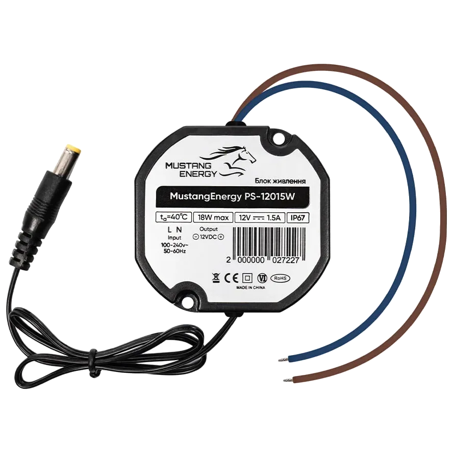 mustang energy ps-12015w ip67 блок живлення