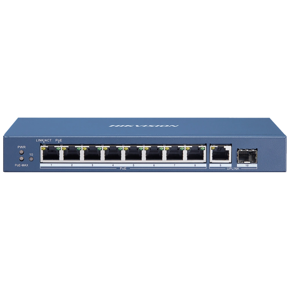 ds-3e0510p-e 8-портовий гігабітний некерований poe комутатор