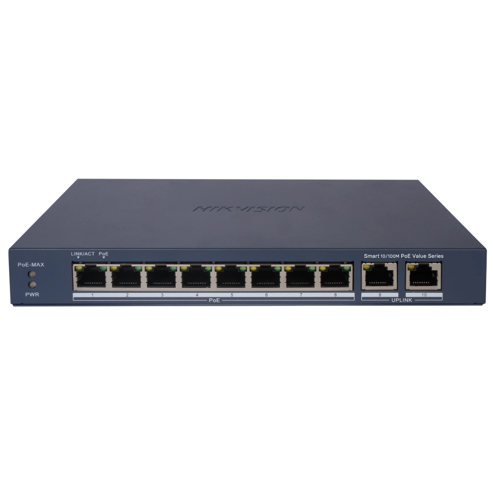 hikvision ds-3e1310p-ei/mpoe комутатор 10 портів керований