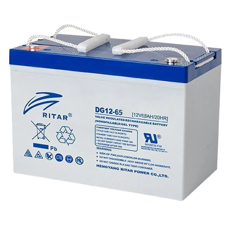 ritar dg12-65 65a•год 12в гелева свинцево-кислотна акумуляторна батарея
