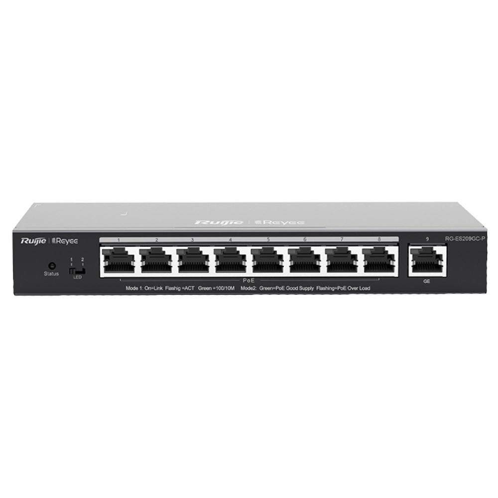 ruijie rg-es209gc-p poe комутатор 9 портів керований
