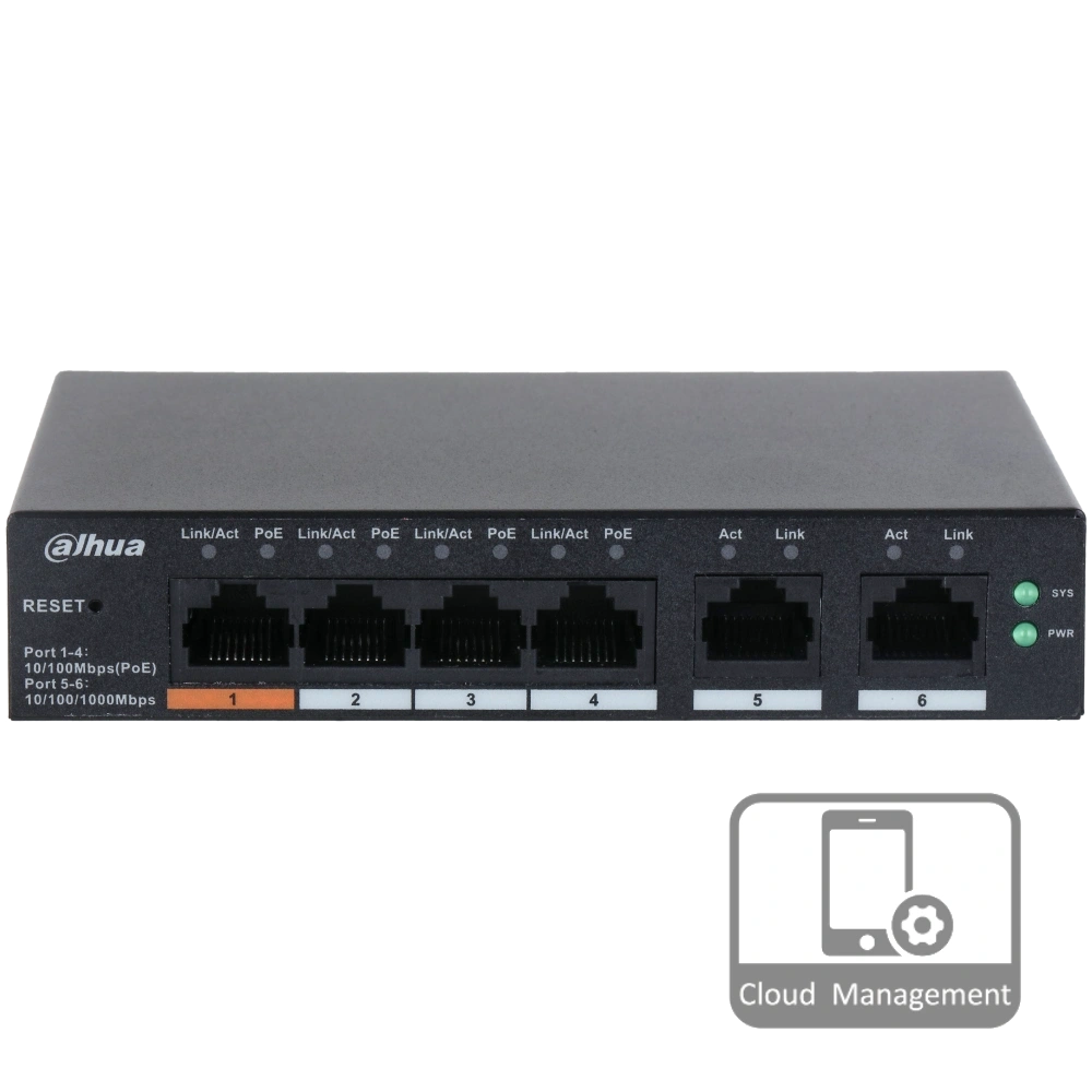 dahua dh-cs4006-4et-60 poe комутатор 6 портів керований