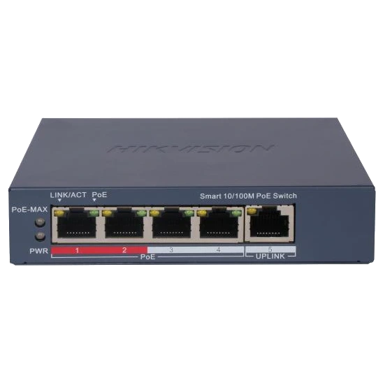hikvision ds-3e1105p-ei/v2 poe комутатор 5 портів керований