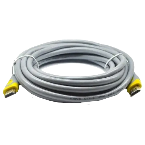 merlion v-link high speed 15.0m, v2,0, od-8.2mm кабель hdmi-hdmi, круглий grey, конектор grey/yellow