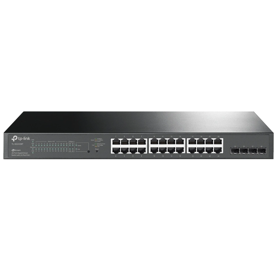 tp-link tl-sg2428p poe+ 1000м комутатор 24 порти керований