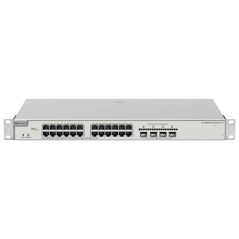 ruijie reyee rg-nbs5200-24gt4xs-p-v2 l3 poe комутатор 24 порти керований