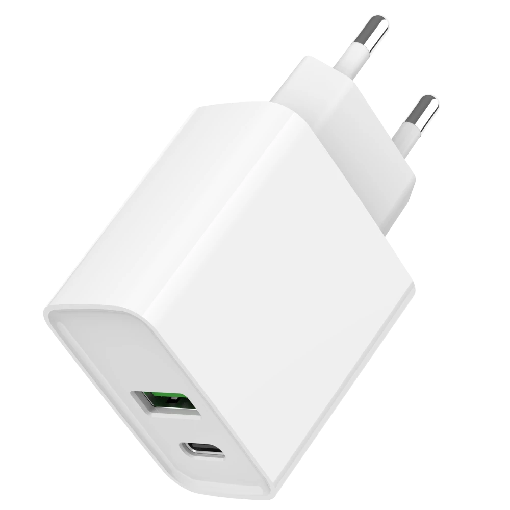 gembird ta-uc-pdqc20-01-w 1 usb-a + 1 type-c (pd20вт + qc3.0 18вт) мережевий зарядний пристрій