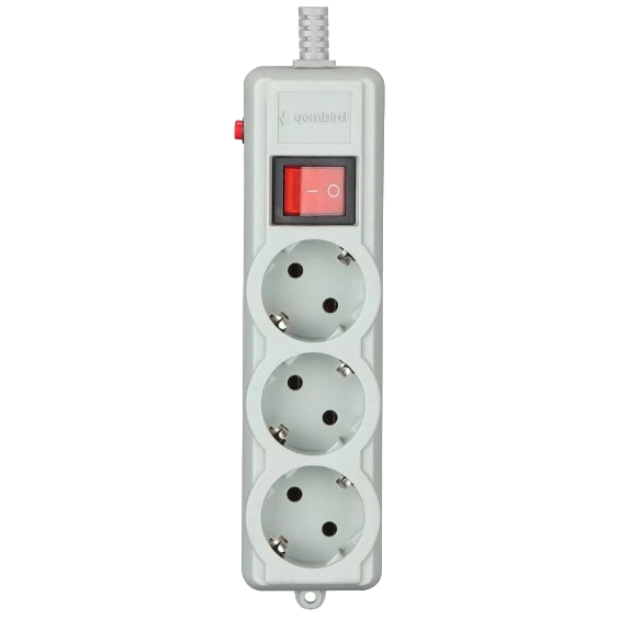 gembird spg3-g-6g-pro мережевий фільтр 1.8 м кабель 3 розеток