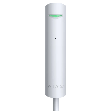 дротовий оповіщувач розбиття скла ajax superior glassprotect white fibra