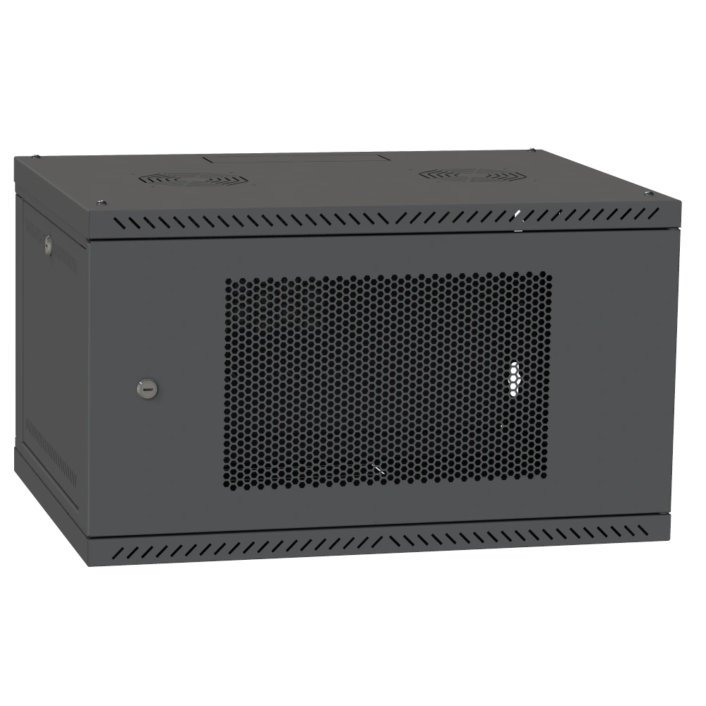 ipcom 4u 600x350 шафа телекомунікаційна двері перф (ral9005)