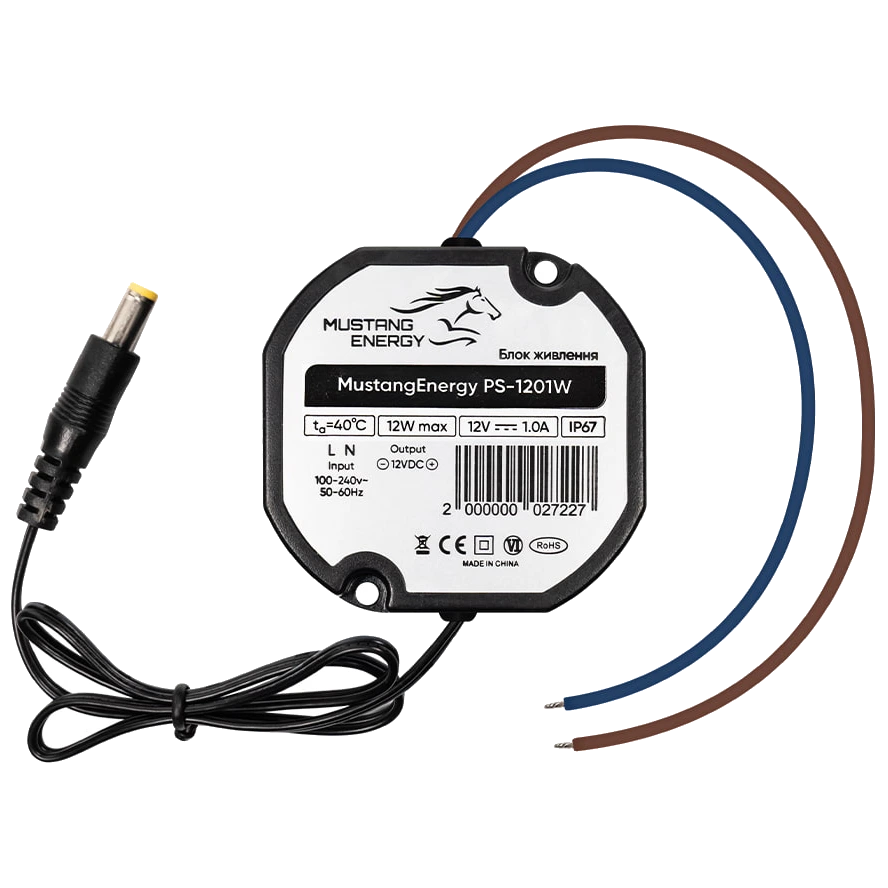 mustang energy ps-1201w ip67 блок живлення