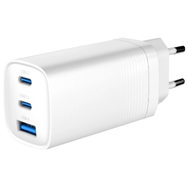 gembird ta-uc-pdqc65-01-w (usb type a + usb type c) мережевий зарядний пристрій