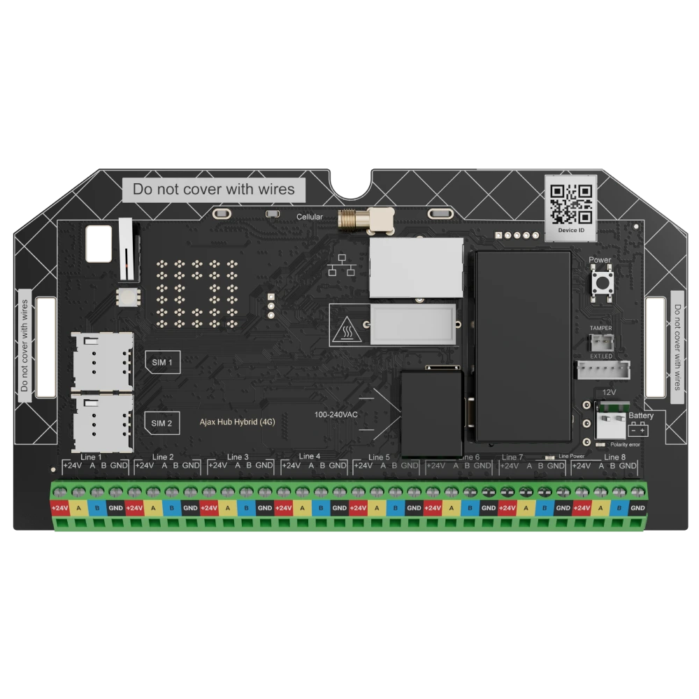 охоронна централь ajax superior hub hybrid (4g) (without casing) fibra