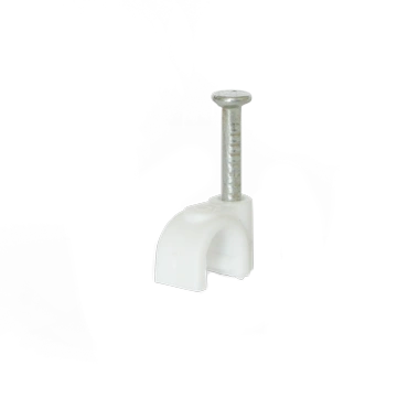 скоба ziplex для кабелю з цвяхом кругла d 5 біла(100шт)
