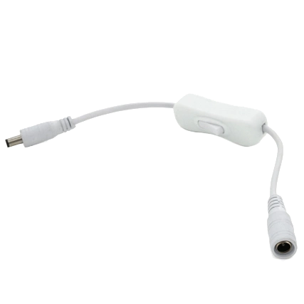 dc-f => dc-m (d 5,5x2,5мм) white подовжувач живлення з вимикачем