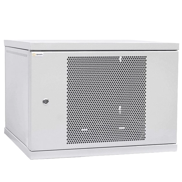 ipcom 9u 600x450 шафа телекомунікаційна двері перф (сірий)