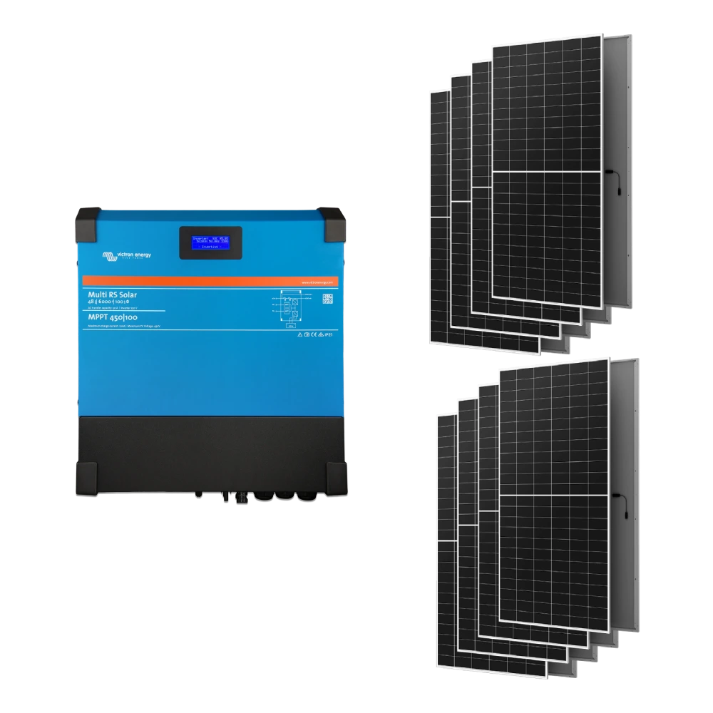 victron energy multi rs solar 48/6000/100-450/80 + aiko g645-mch7 5.3 квт2dw система автономного живлення однофазна