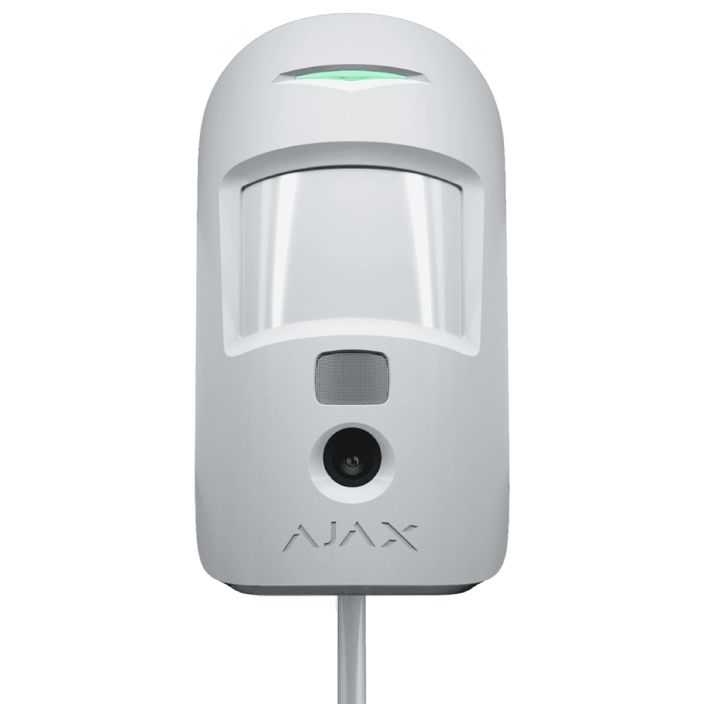 дротовий сповіщувач руху з камерою ajax superior motioncam (phod) white fibra